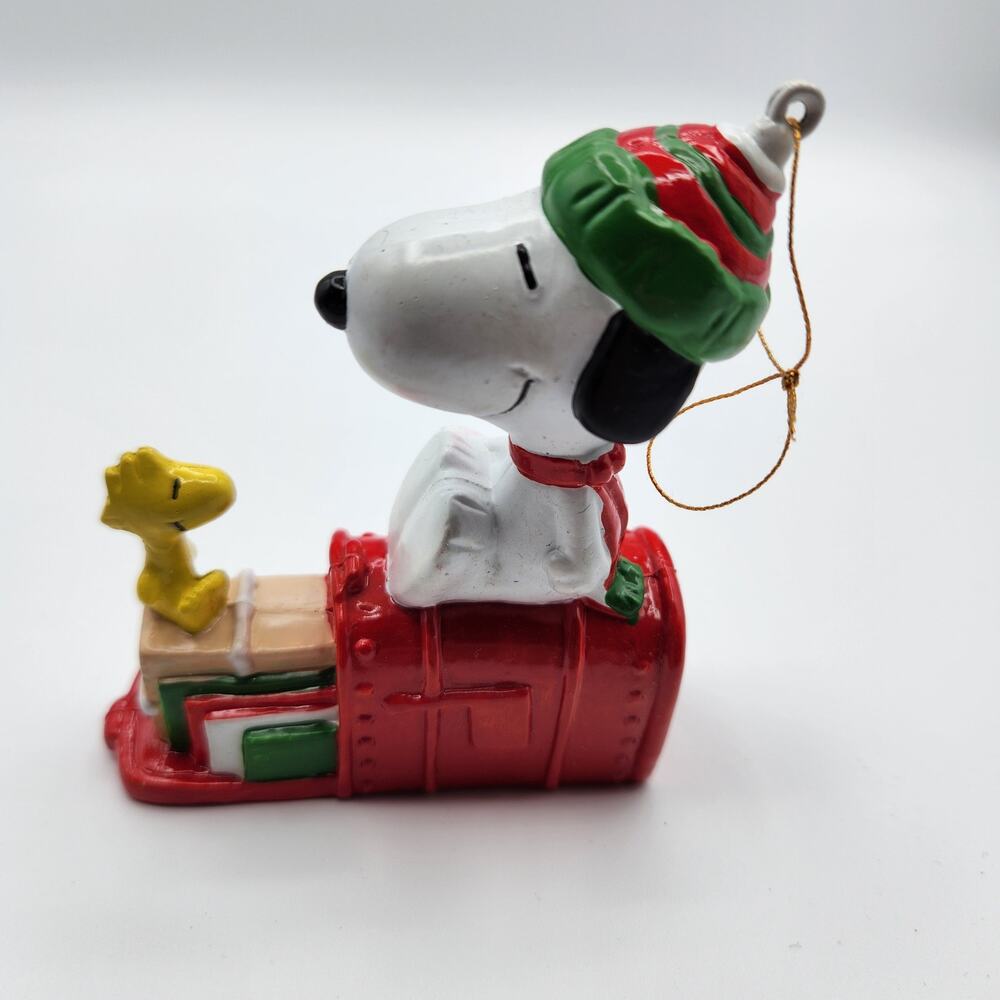 Vintage Peanuts Snoopy Woodstock Christmas Ornament